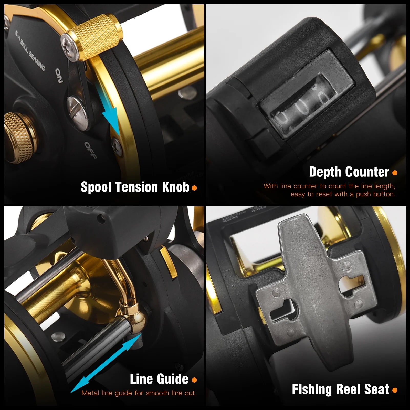 Ice Line Counter Reel 6+1 Ball Reel Saltwater Reel R404
