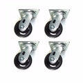 Casters with Black Rubber Wheel and Plate A6716