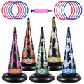 5pcs Inflatable Halloween Witch Hat Ring Toss Game Party Supplies Y56023