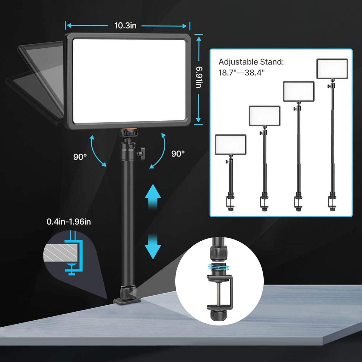 11in LED Key Light with Controller, 2500K-9000K Q1328