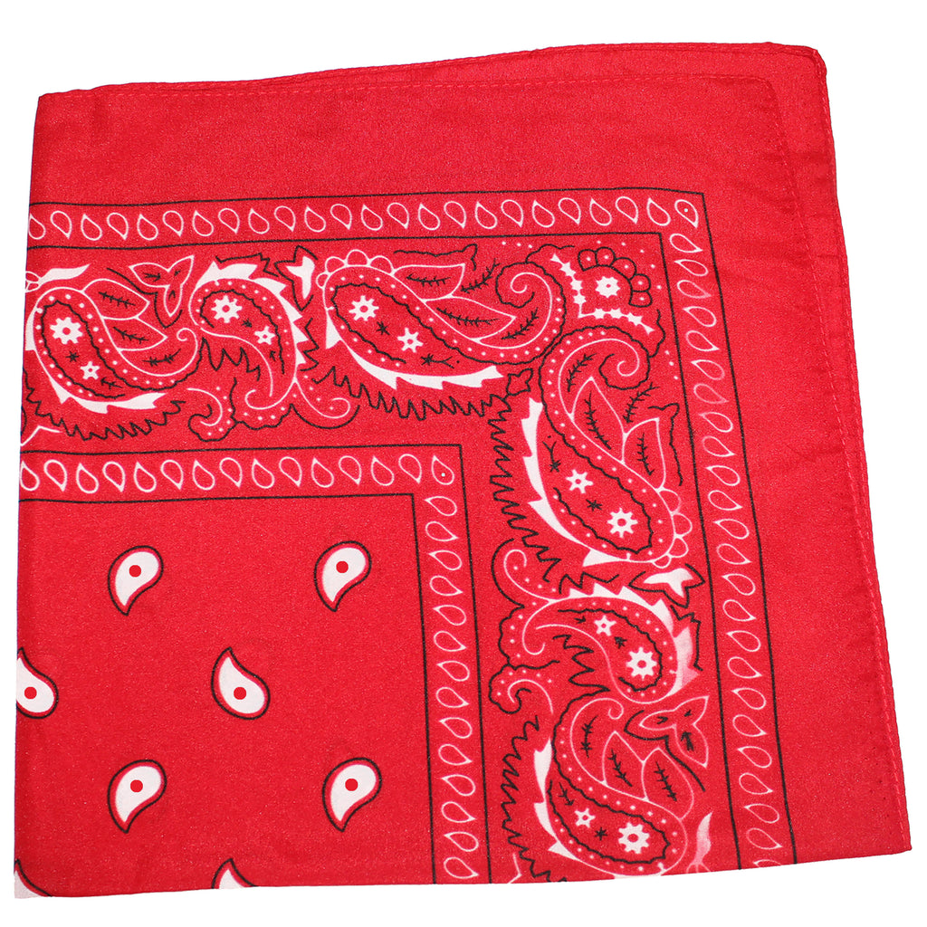 Red Paisley 100% Polyester Bandanas 50 Pack A404164