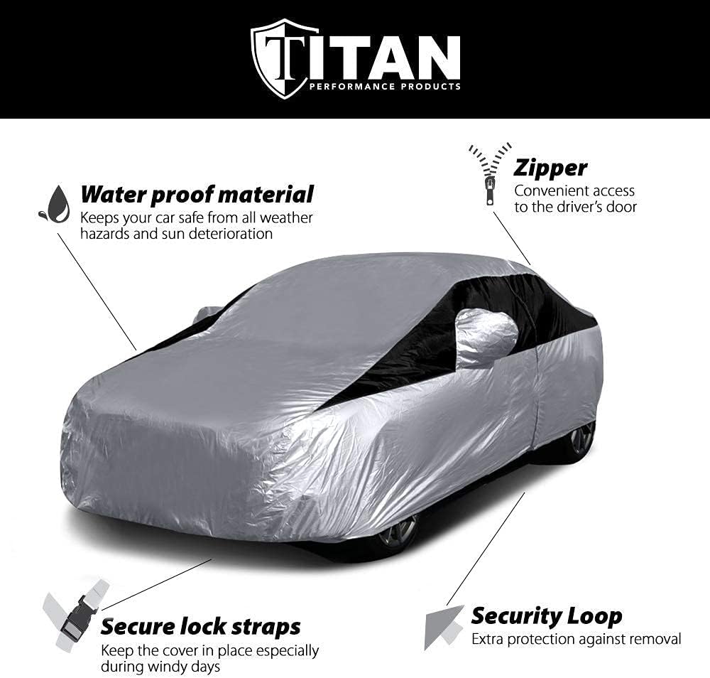 Lightweight Poly 210T Car Cover for Compact Sedans 176-185", Pack of 2 H390550