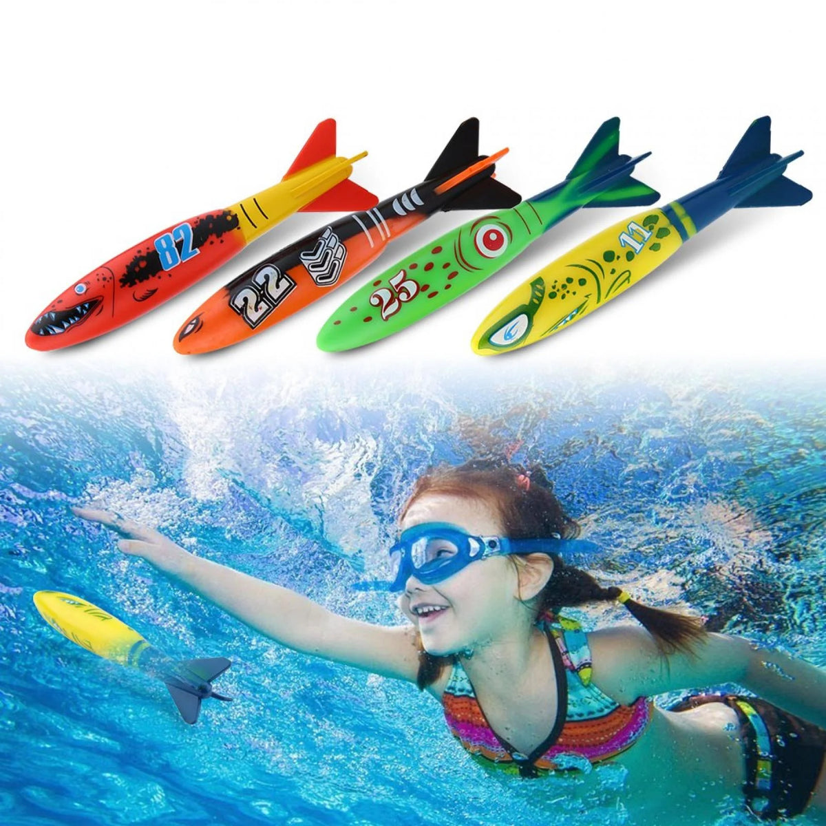 4pcs Swimming Pool Toys Mine Shape Diving Toys Underwater Q3513