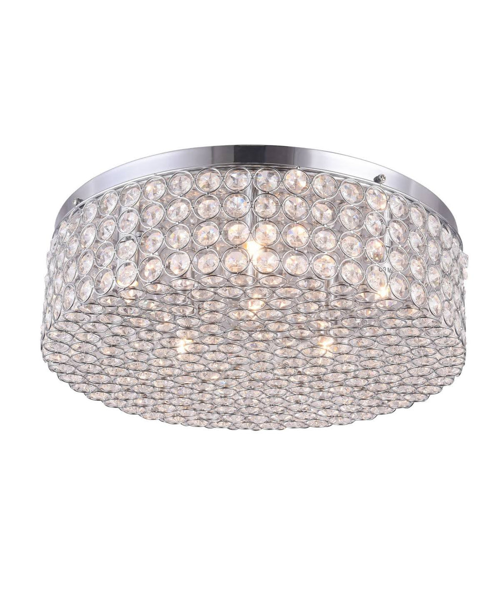 6-Light Flush Mount Ceiling Lamp Crystal and Chrome C483