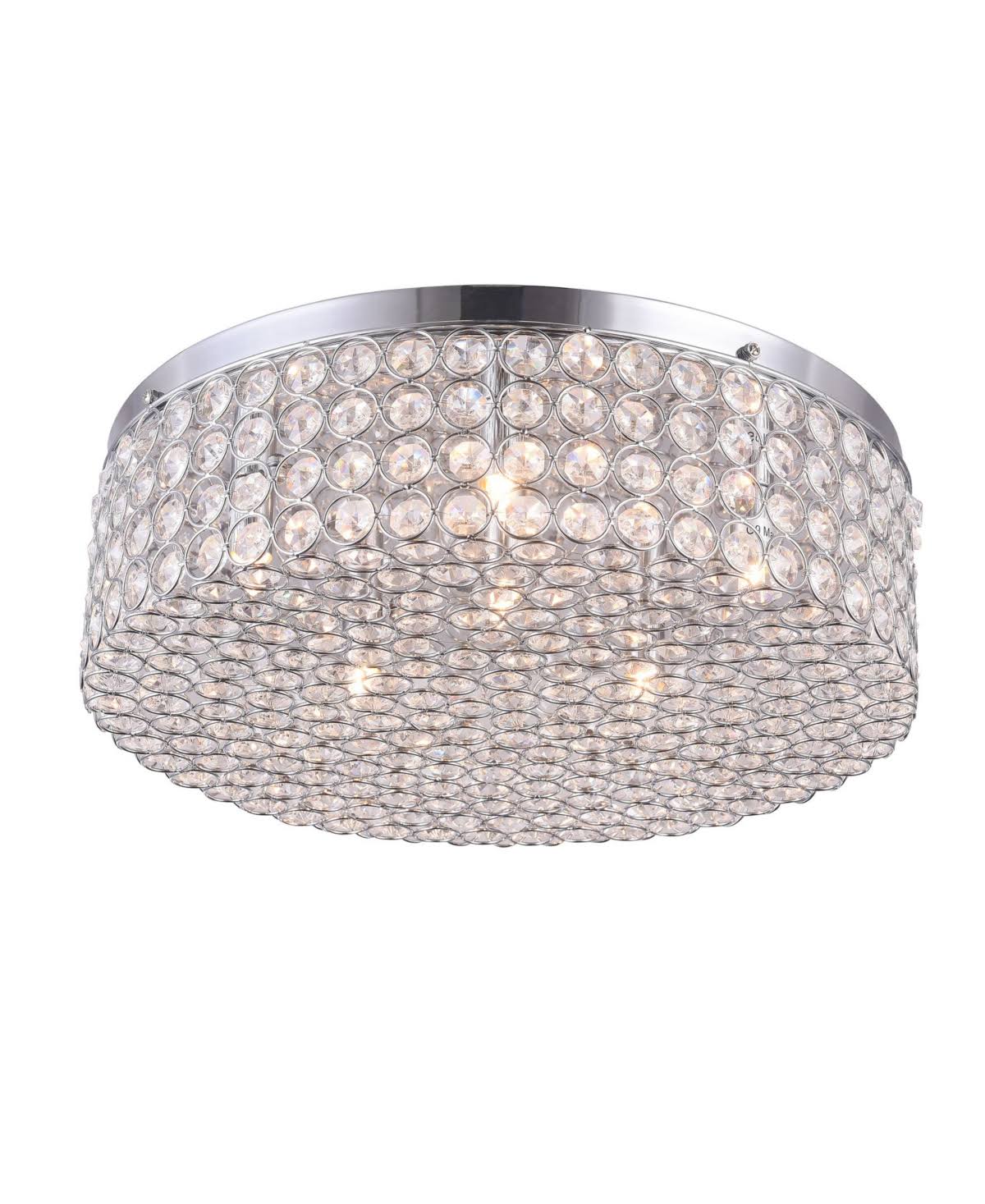 6-Light Flush Mount Ceiling Lamp Crystal and Chrome C483