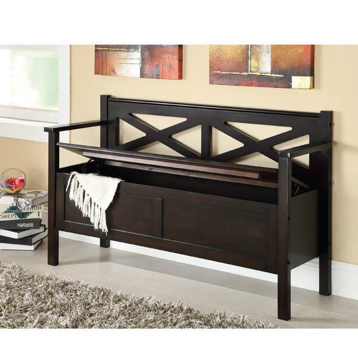 Transitional Storage Bench with Back R671842