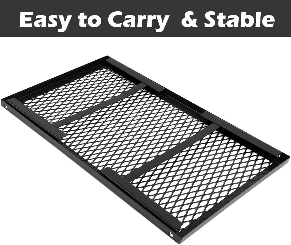 Black Steel Folding Campfire Grill with Legs R839