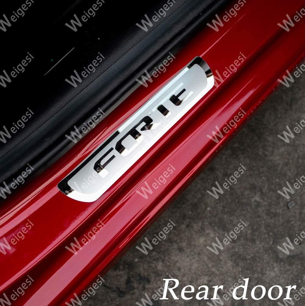4pcs Blue Steel Door Sill Protector Trim I715