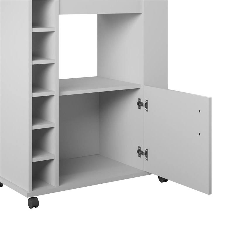 Wooden Kitchen Cart in Dove Gray N2479