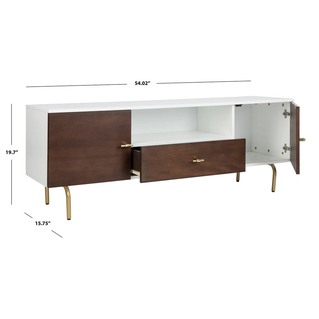 Cream White Washed Media Stand P8634