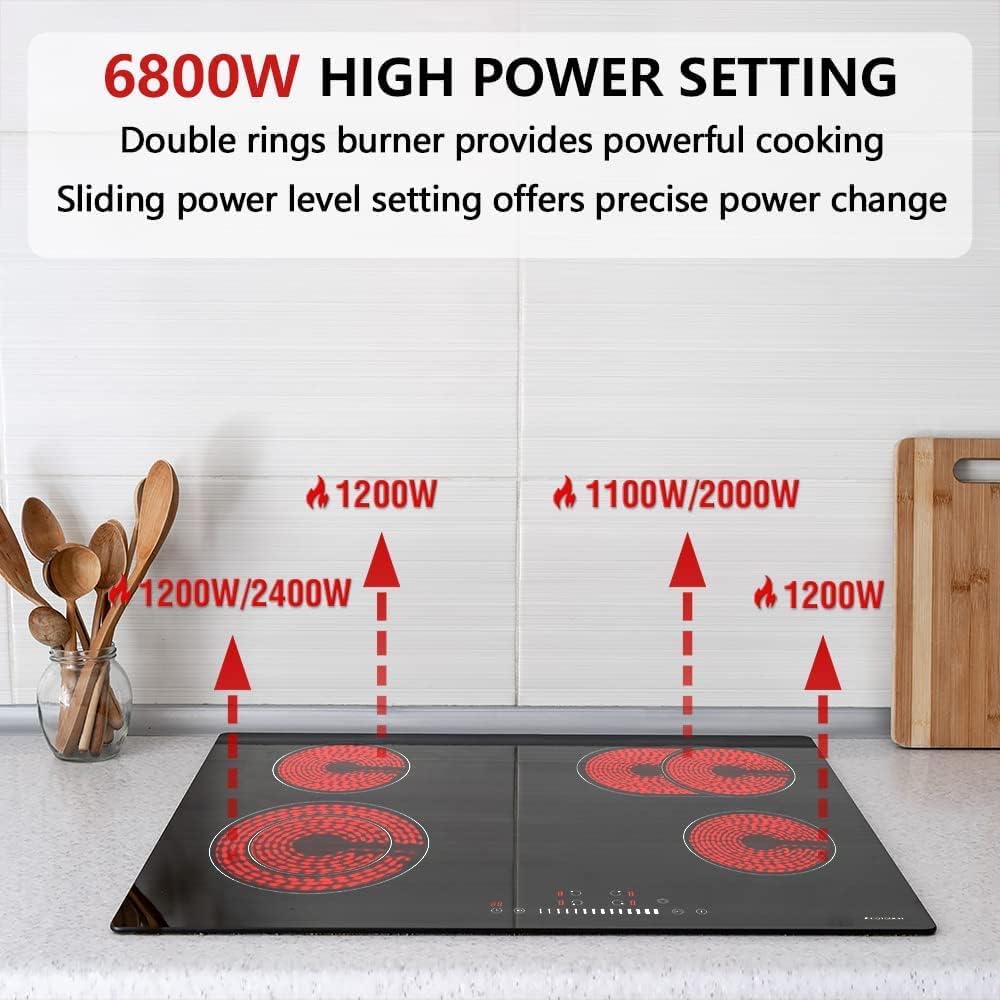 Electric Cooktop 30 inch 4 Burner Smoothtop Built in P586