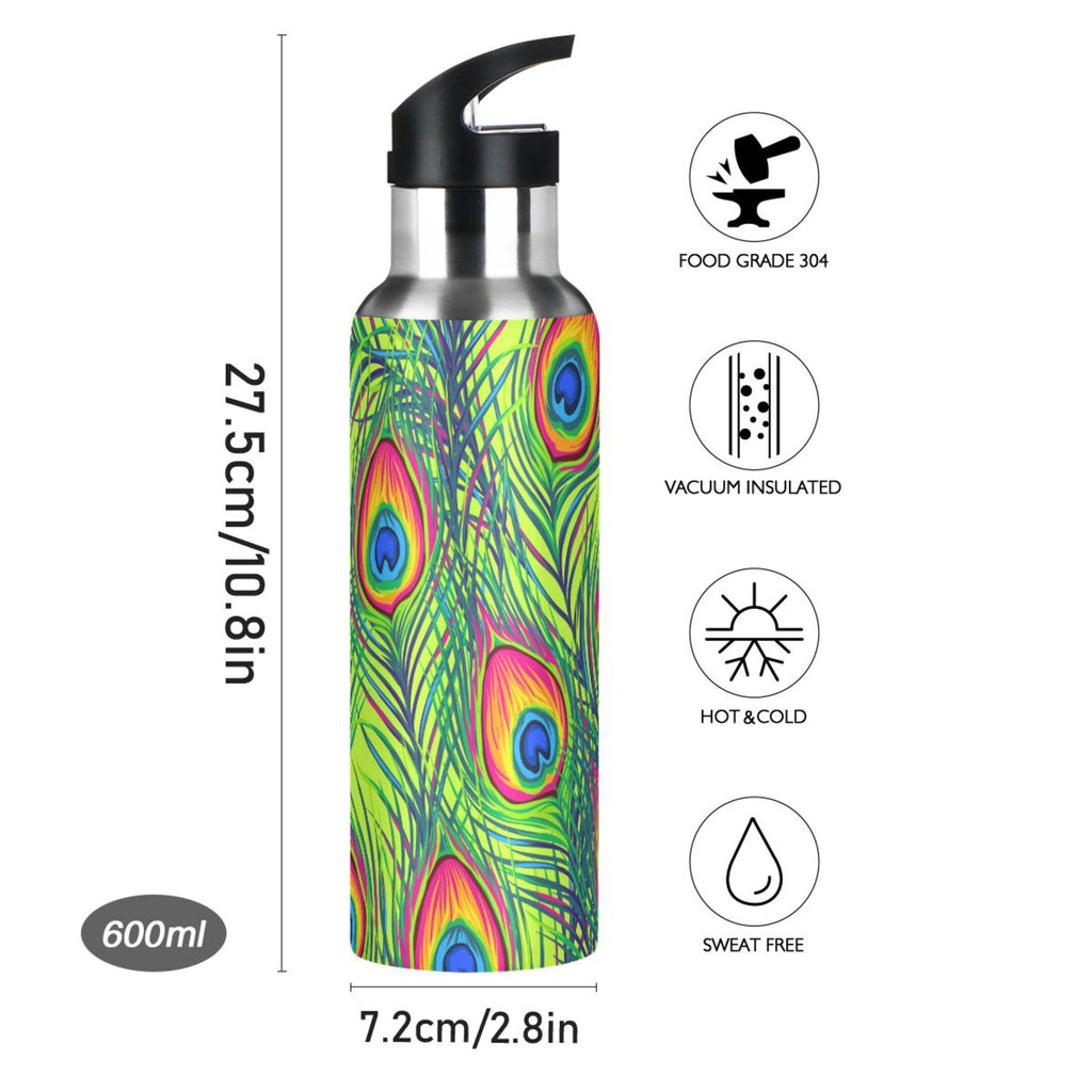 Green Stainless Steel Insulated Water Bottle with Straw Lid K3165