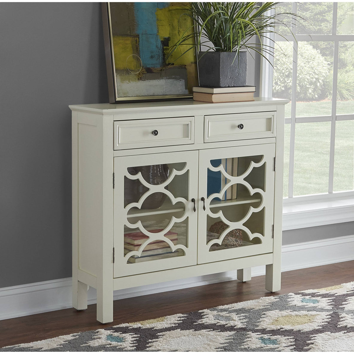 White Entryway Storage Console I5286