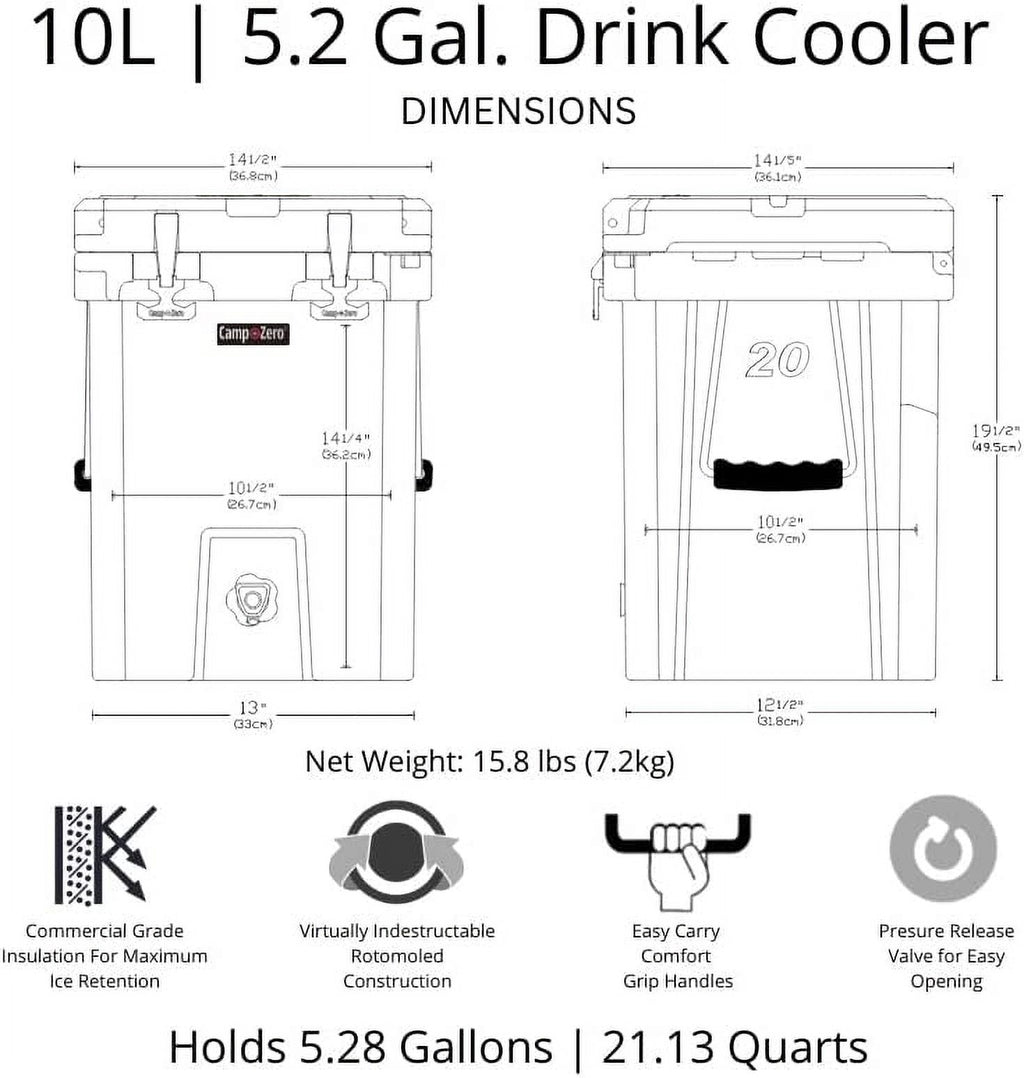 5.28 gal 20 ltr Rotomolded Beverage Cooler Z159269