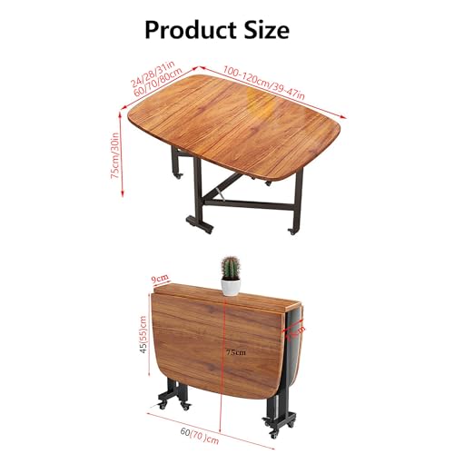 Brown Extendable Dining Table with Wheels L349438