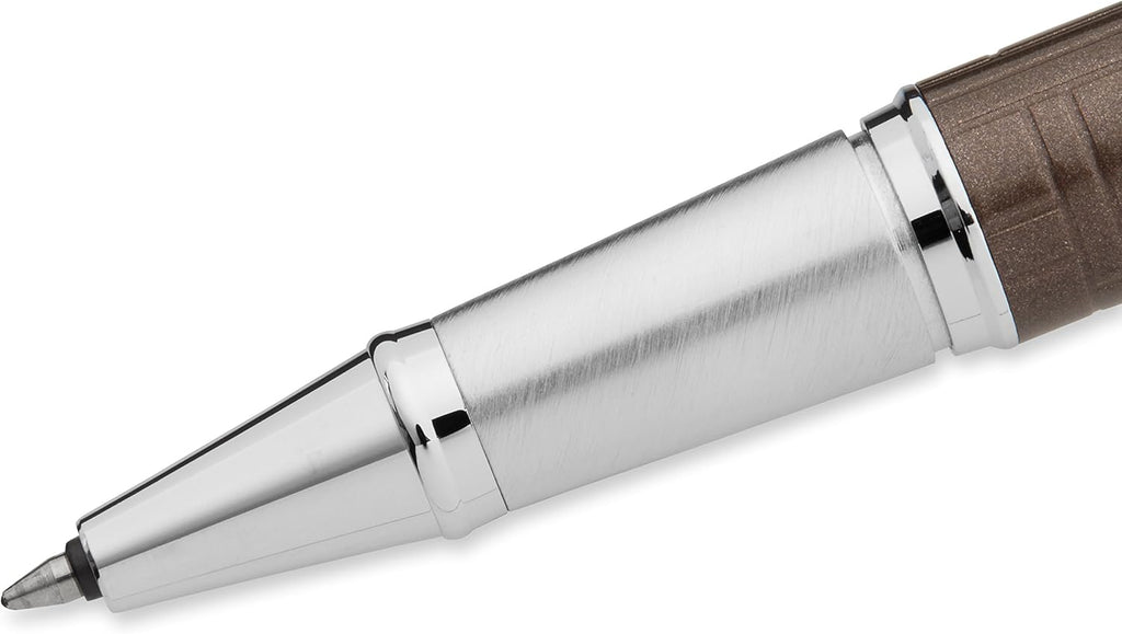 Brown Metallic Rollerball Pen with Fine Black Refill, Pack of 2 Y14588
