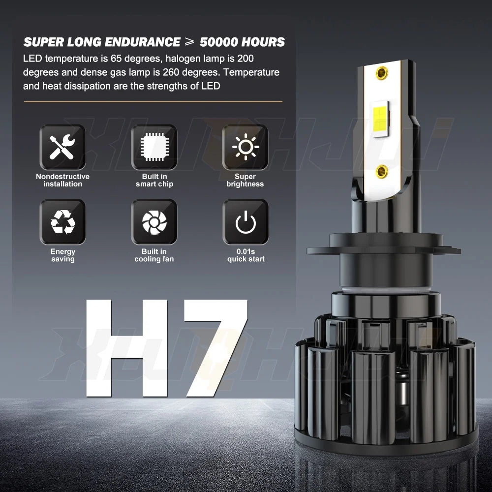 4x H7 LED Headlight High Beam + H11 Fog Light Bulbs N453