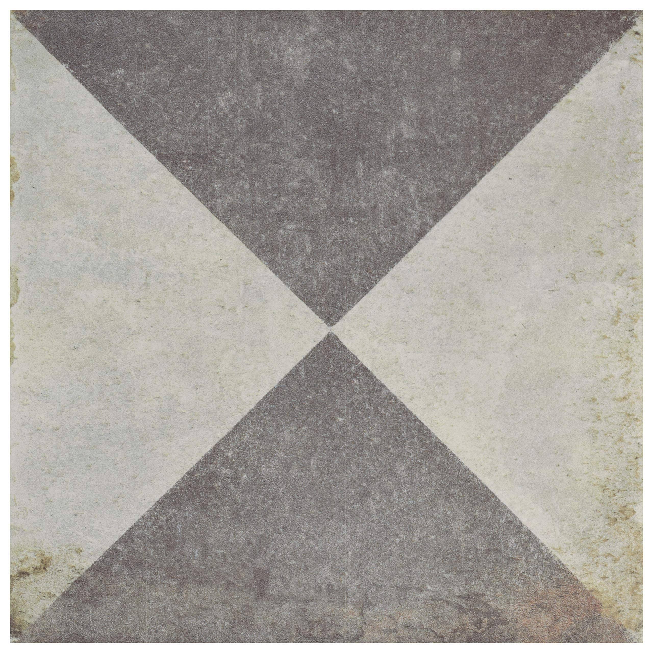 Anticato Decor Triangoli Porcelain Floor and Wall Tile, 8.75x8.75-inch, Case of 20 T816