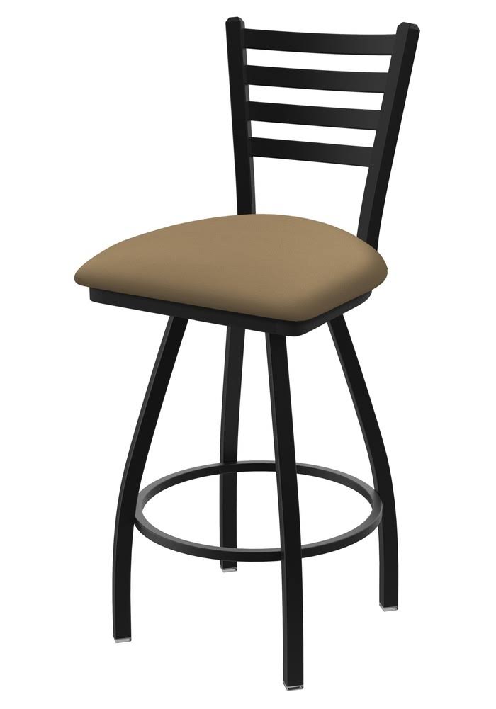 Swivel Extra Tall Bar Stool with Black Wrinkle Finish and Canter Sand Seat Q75255