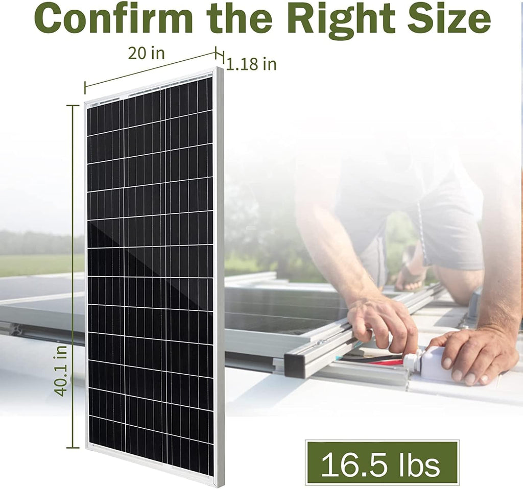 100 Watt 12 Volt Monocrystalline Solar Panel Kit with 10A PWM Charge Controller D684161