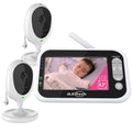 Video Baby Monitor with 2 Digital Cameras, 4.3 LCD Display, Automatic Night Vision, Two-Way Talkback, Temperature Detection, Vox, Zoom in Lens D494