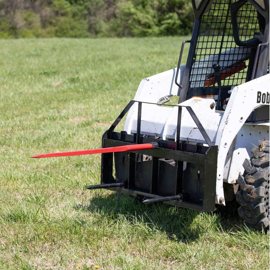 Skid Steer Hay Frame Attachment with 43" Hay Spear and Stabilizers, 4,000 LB S197