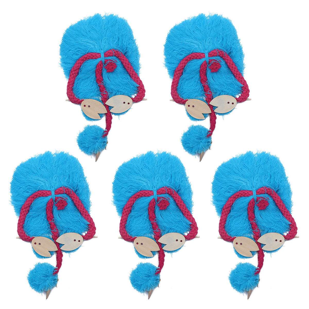 Sky-blue 5PCS String Puppets Plush Ostrich Marionette Toy W124