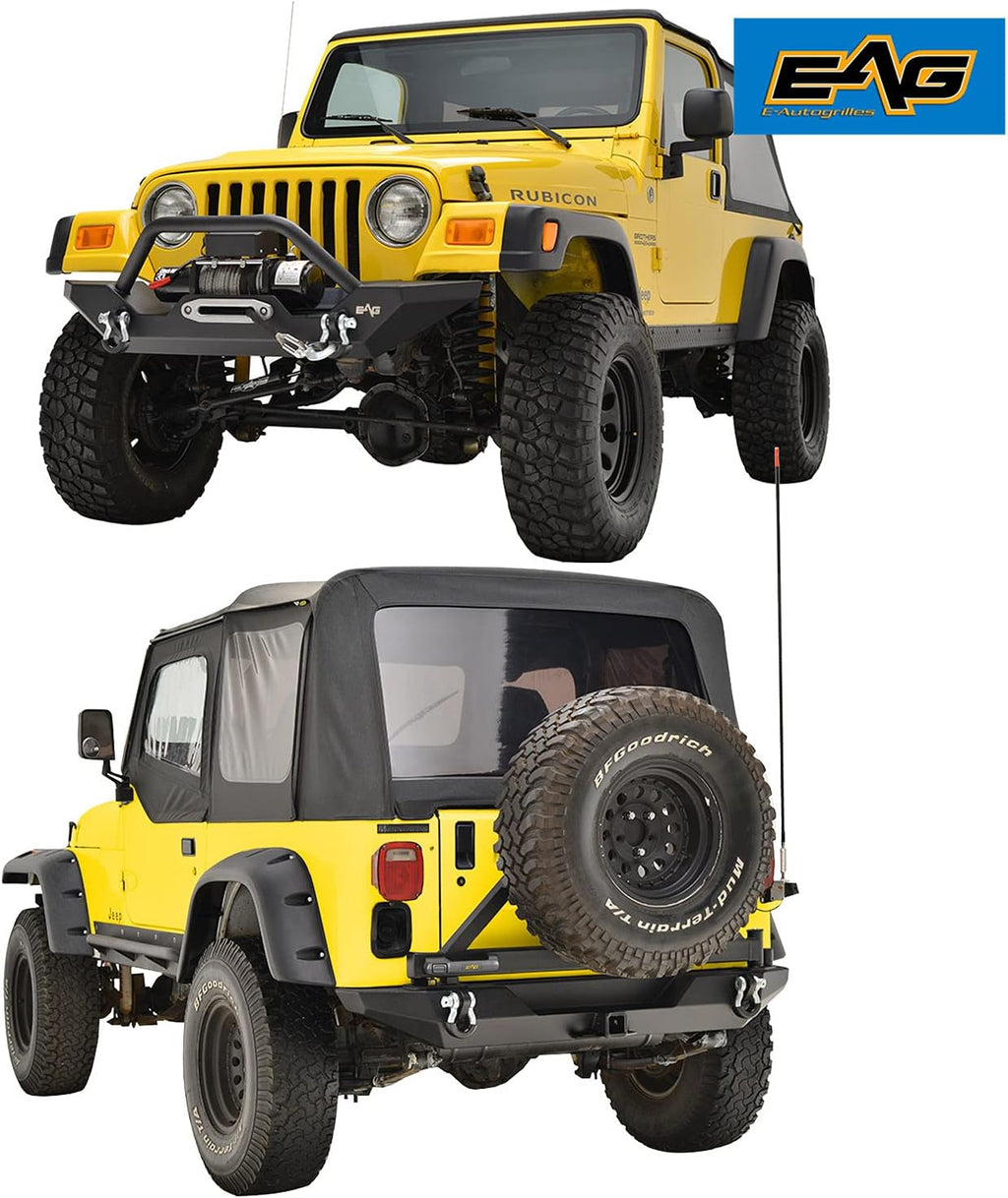 Rear Bumper with Tire Carrier & Front Bumper with LED Lights Bumper Combo P268026