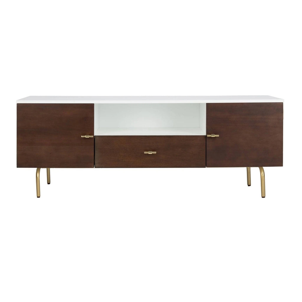 Cream White Washed Media Stand P8634