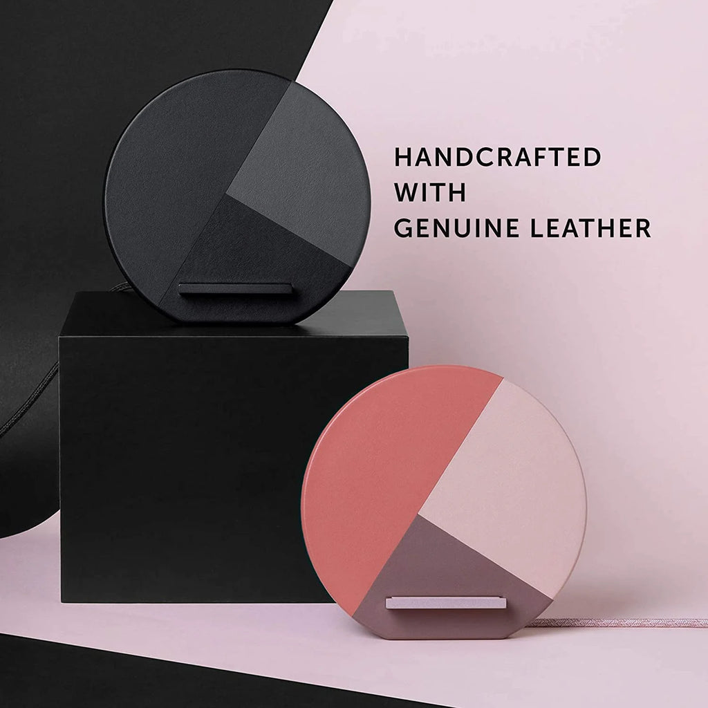 Wireless Charger Stand with Genuine Italian Leather E2129