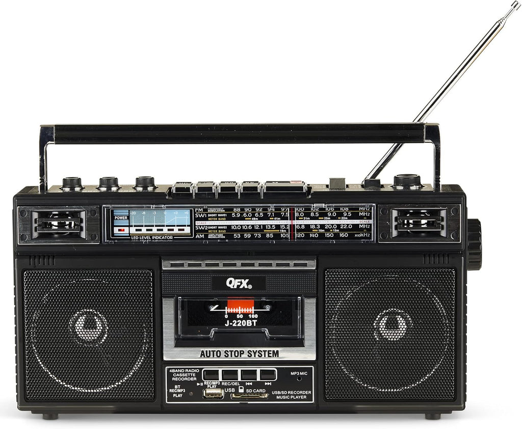 Cassette Player/Recorder Boombox with Bluetooth, Dual 3” Speakers, Pack of 2 F696341