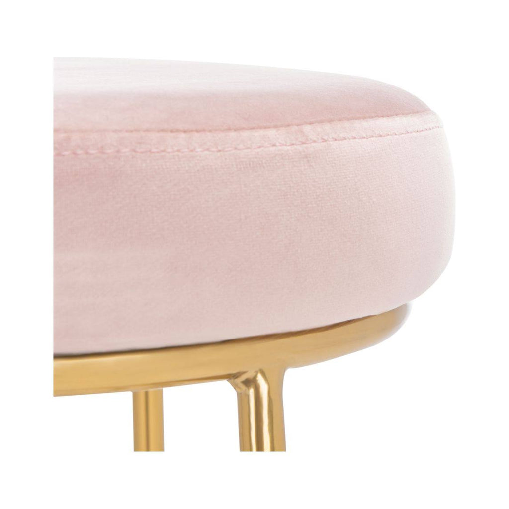 Dusty Blush / Gold Round Bar Stool H14717