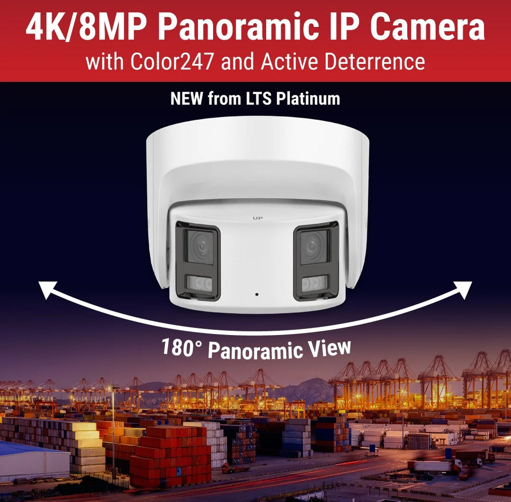 8MP 180 Panoramic Full Color Turret Dome Camera U8455
