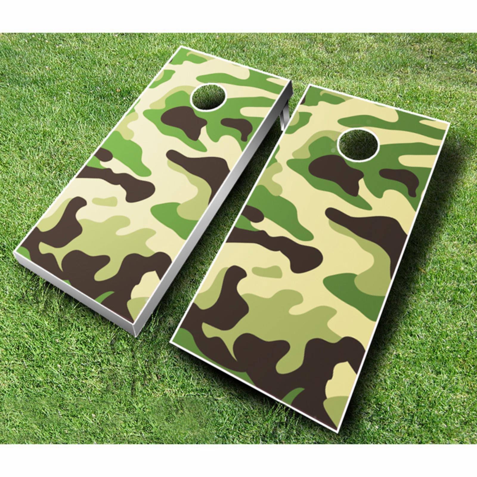 Camo Tournament Cornhole Set Green White F245