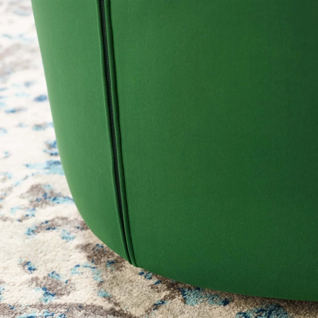 Emerald Tufted Performance Velvet Swivel Armchair H723