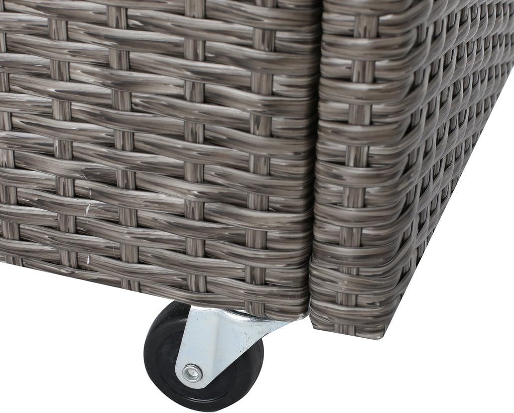 Mixed Black Outdoor Wicker Barcart R941