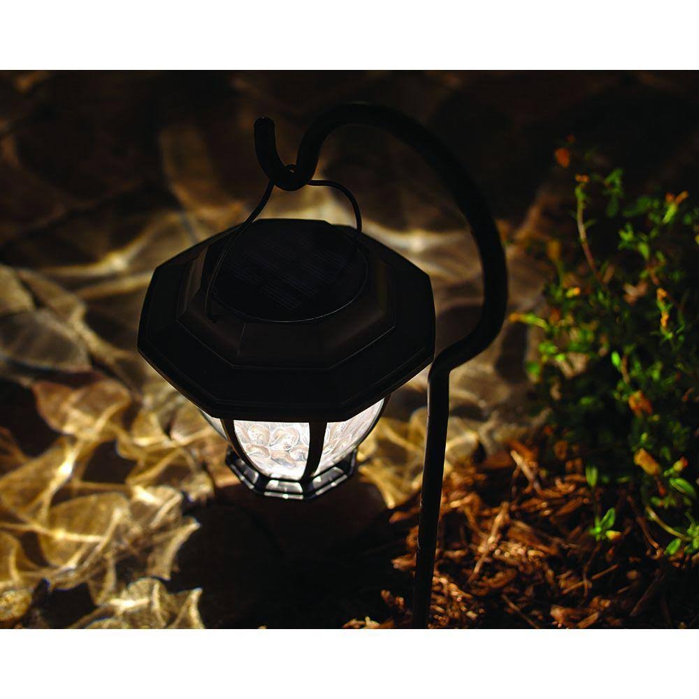 Matte Black Outdoor Integrated LED Path Light with Hammered Glass Lens (4-Pack) Y605