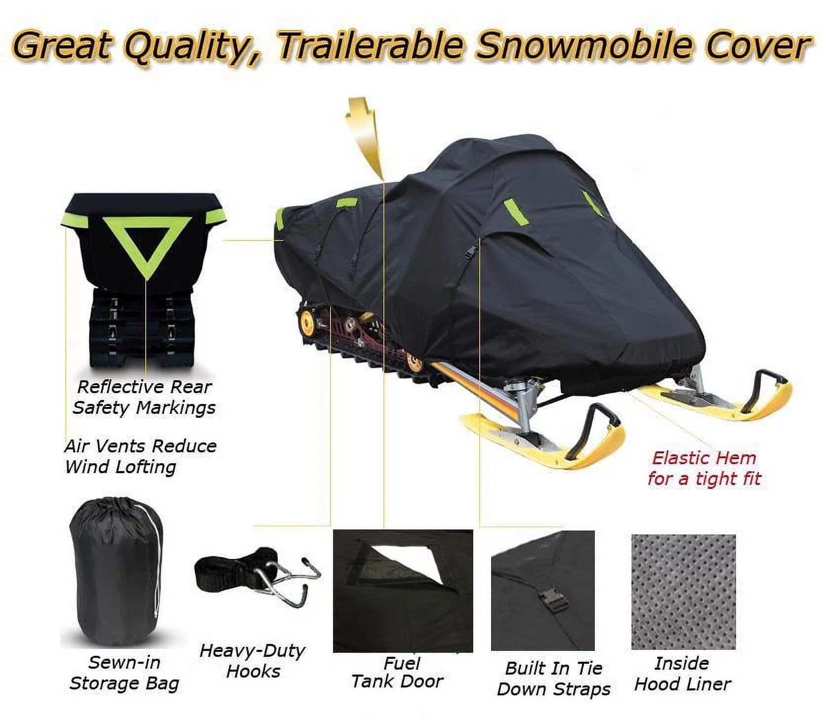 Trailerable 600 Denier Snowmobile Cover J7875