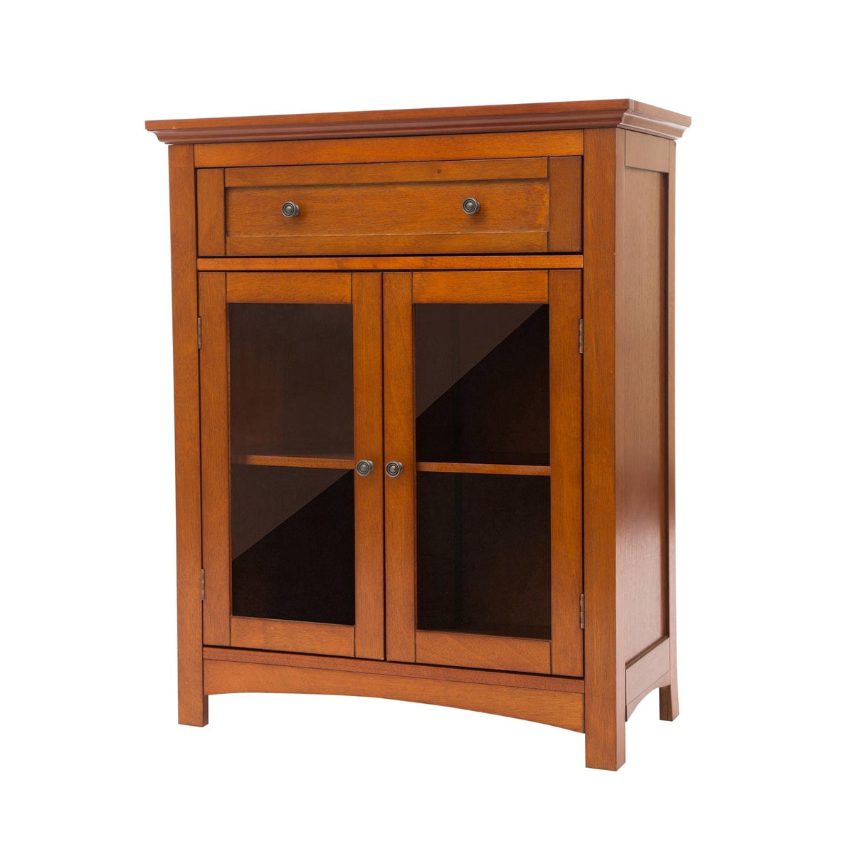 Russet Shelved Floor Cabinet with Double Doors P58521