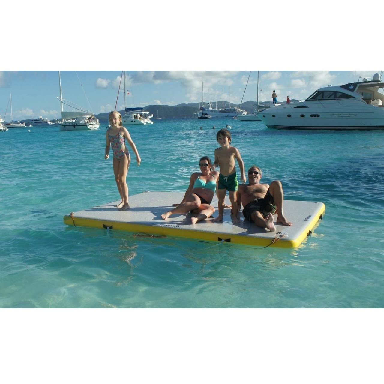 6-ft Yellow and White Inflatable Dock with Handles Z95688