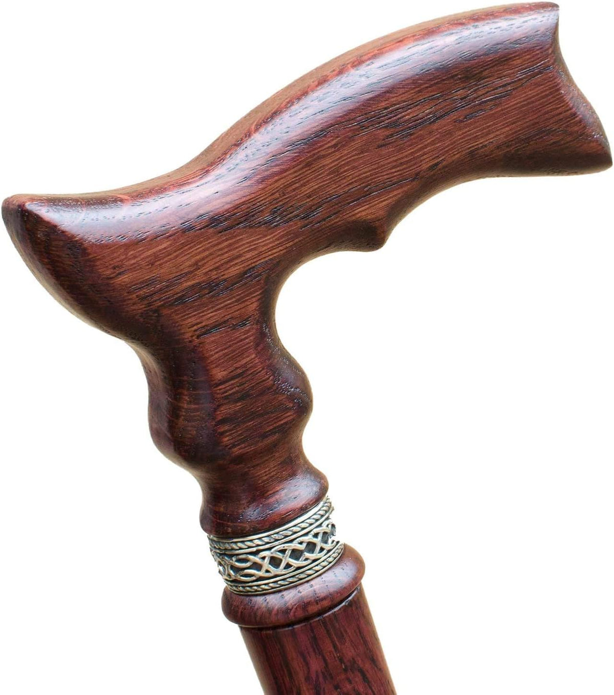 Hand Carved Ergonomic Oak Wood Walking Cane (Walnut) F38354