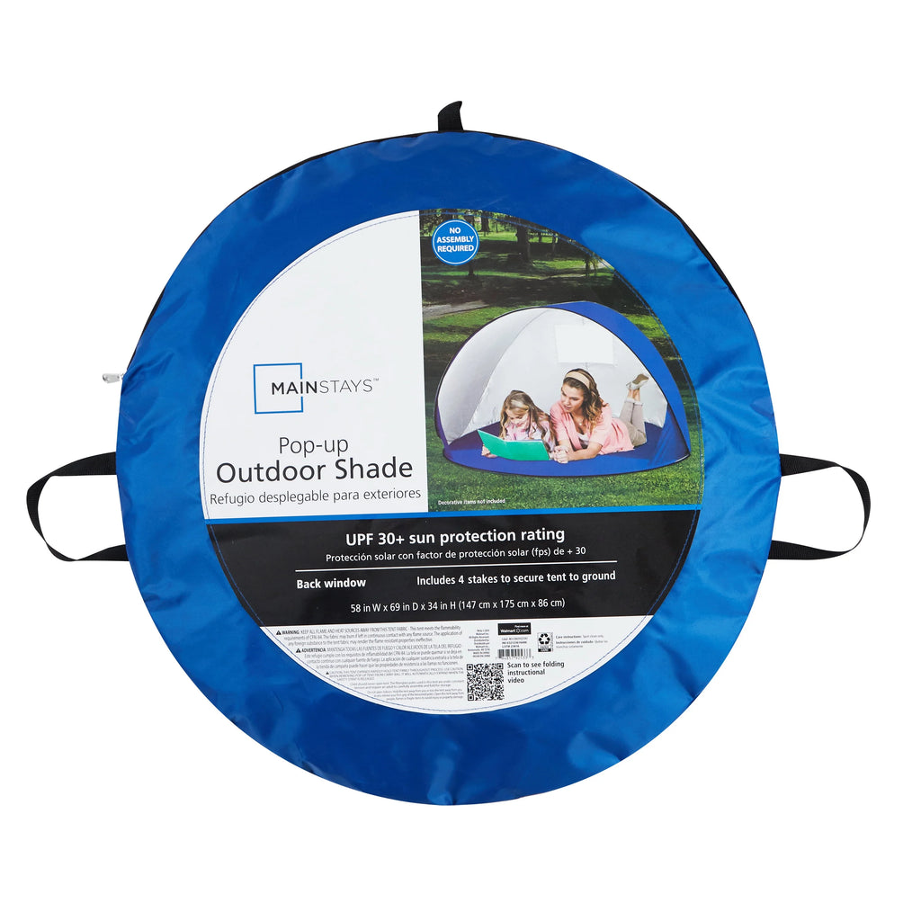 Pop up Shade Tent, Blue, UPF 30+, 58 in x 69 in R86415