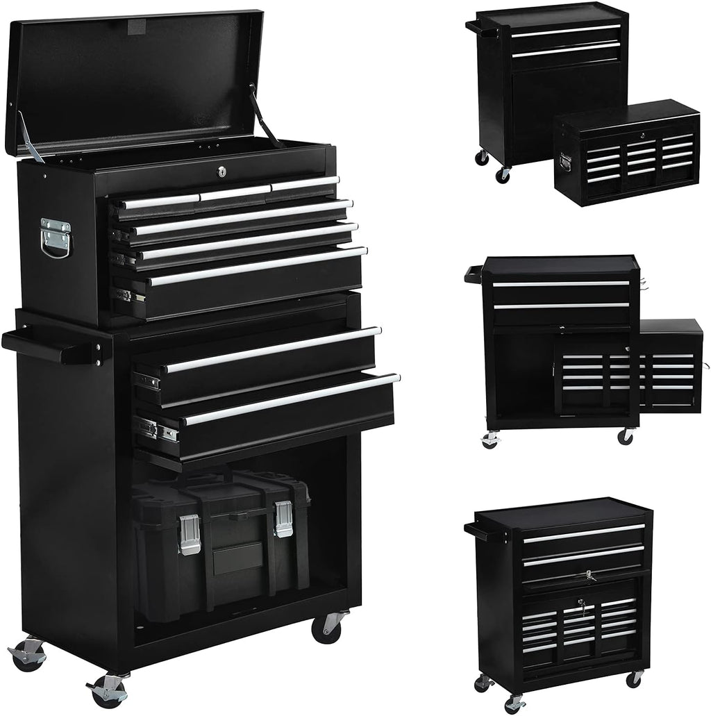 8-Drawer Rolling Tool Chest with 4 Wheels and Lock L408586