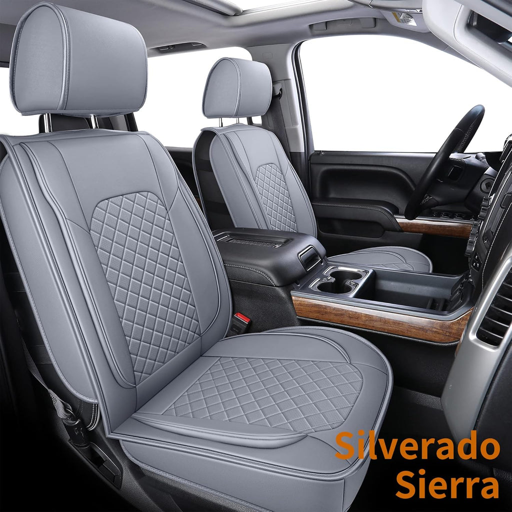 Black Faux Leather Seat Covers Front Set 2pcs S48404