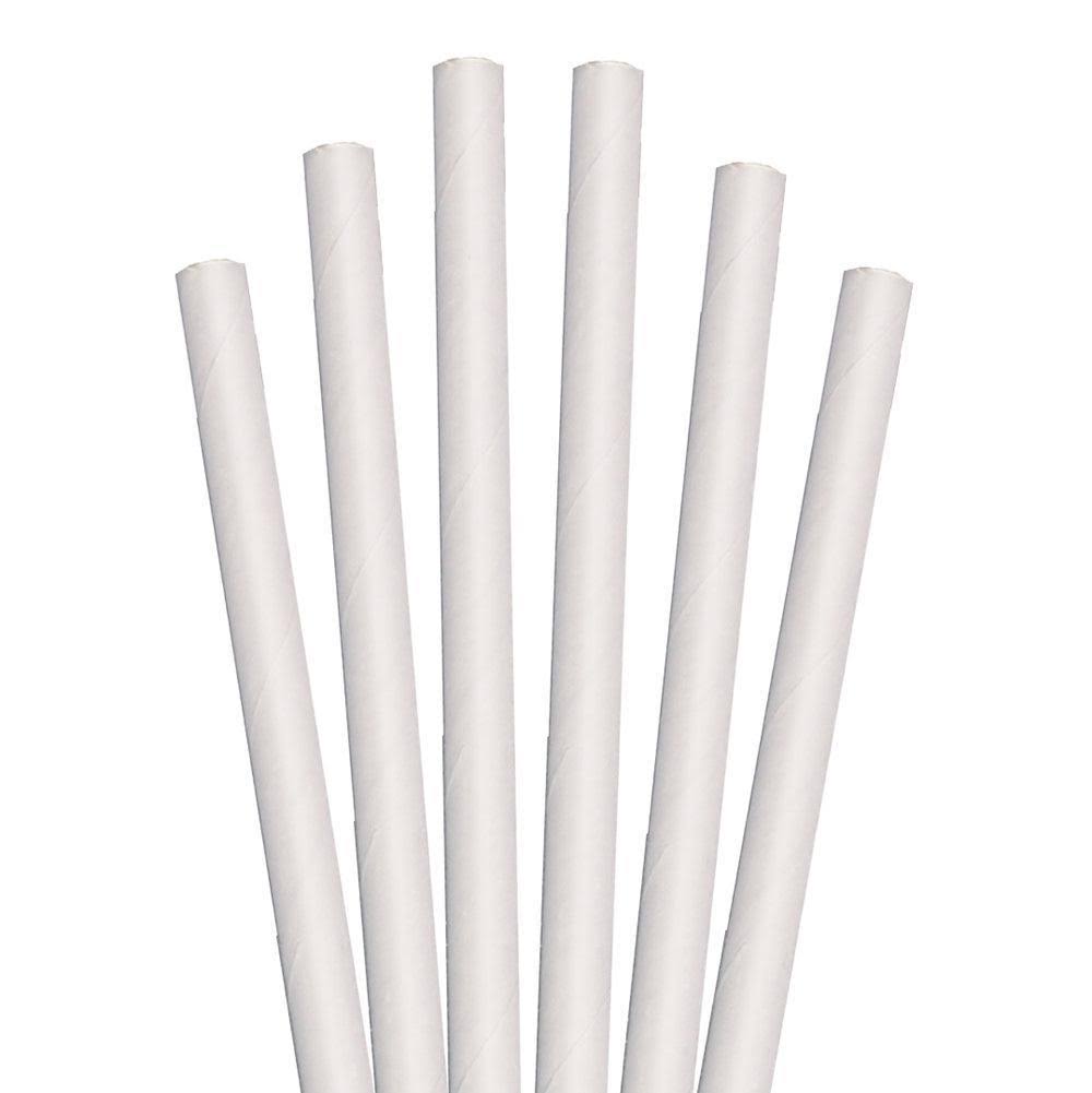 8 1/2x22 White Unwrapped Paper Straw - 1480/Case K185702