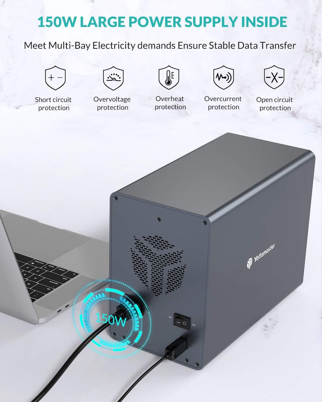 5 Bay Aluminum Alloy USB3.0 External Hard Drive Enclosure J416