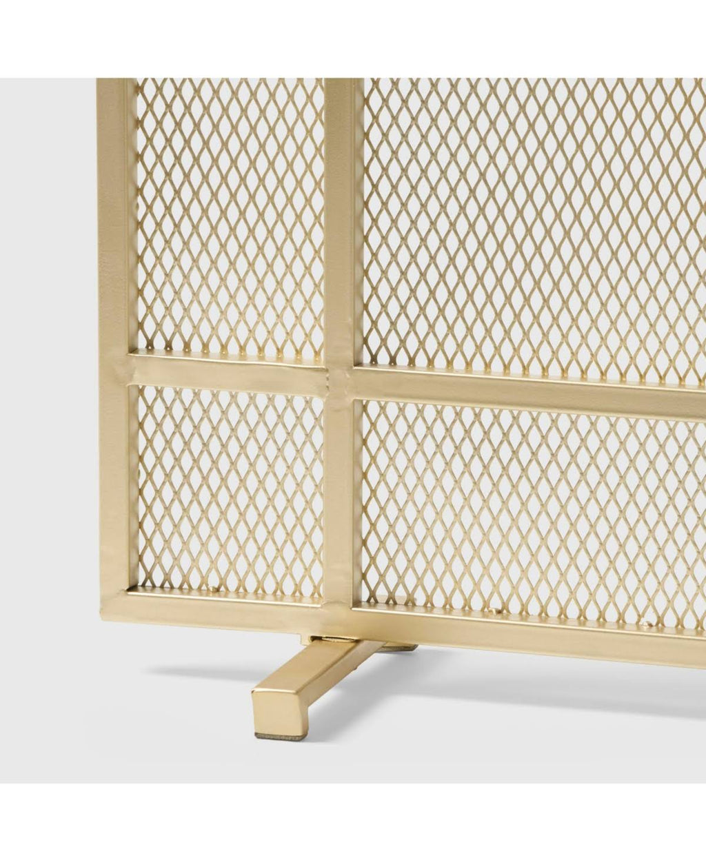Black Brushed Gold Single Panel Iron Fire Screen H159375