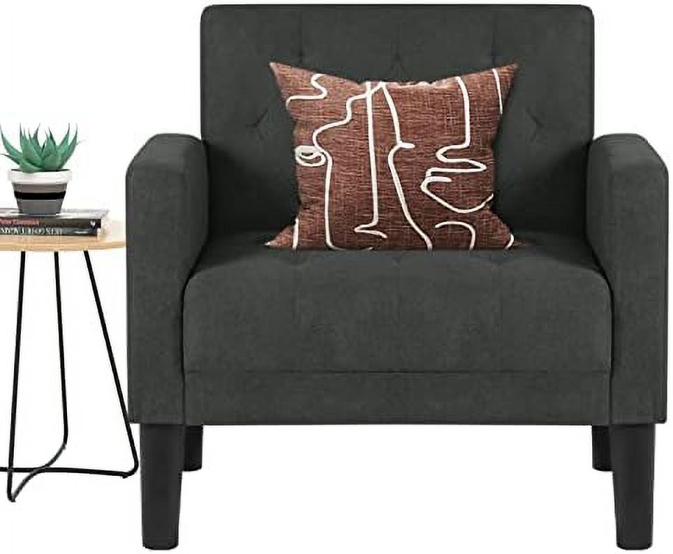 Light Grey Tufted Upholstered Accent Chair H679226