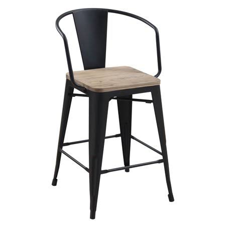 Black Counter Height Chair Set of 2 L510