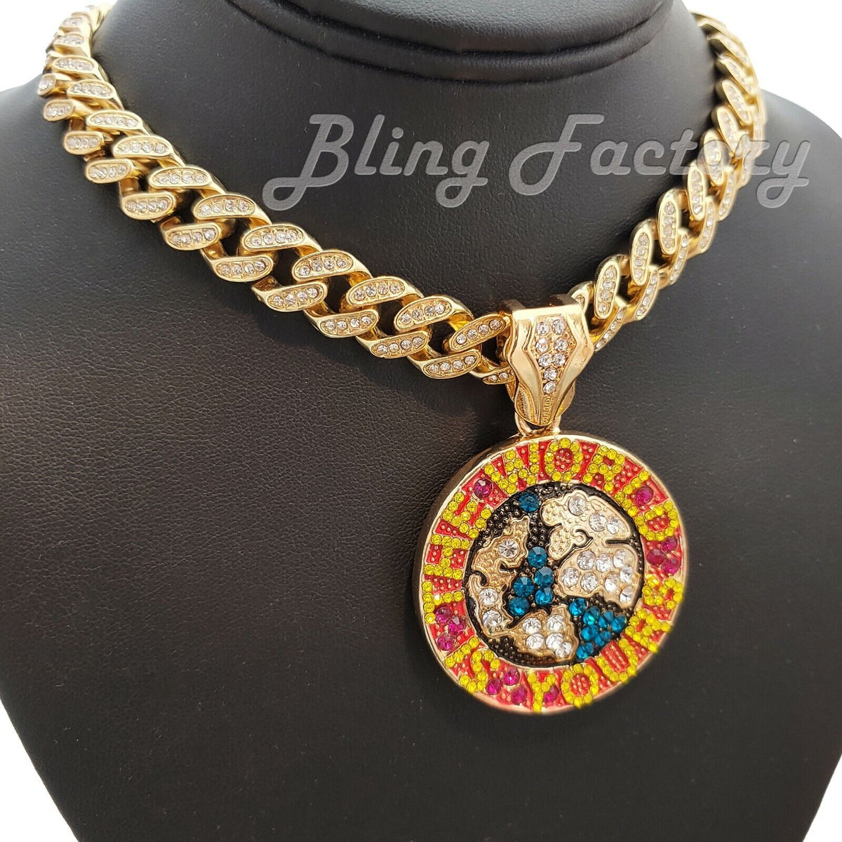 Iced Cuban Box Lock Chain Necklace D479